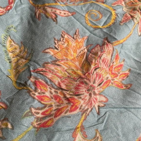 JS Flowy Marine Blue Floral Wide Leg - Picture 10 of 11